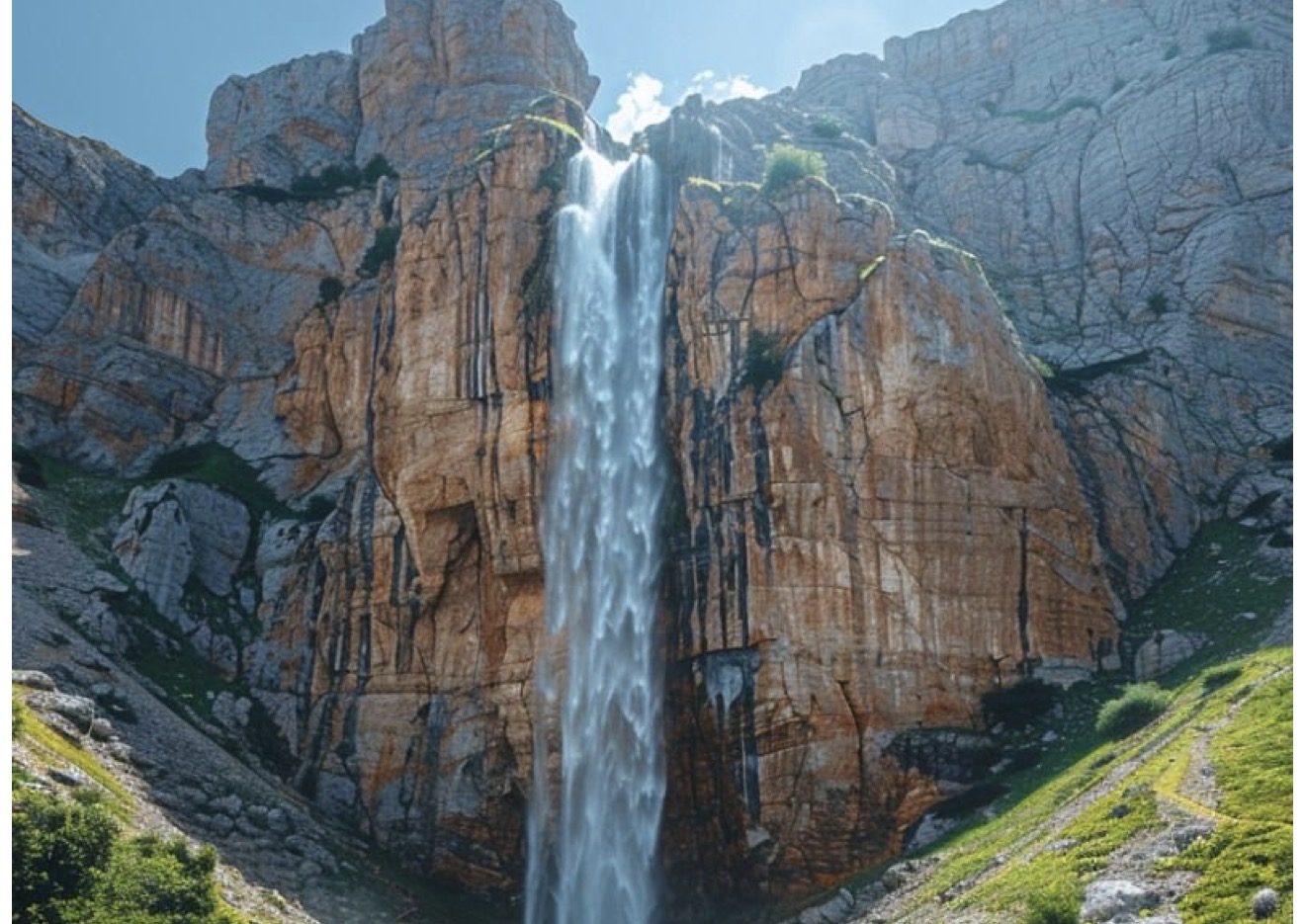 Waterfall flowing through a canyon, representing a guided workflow