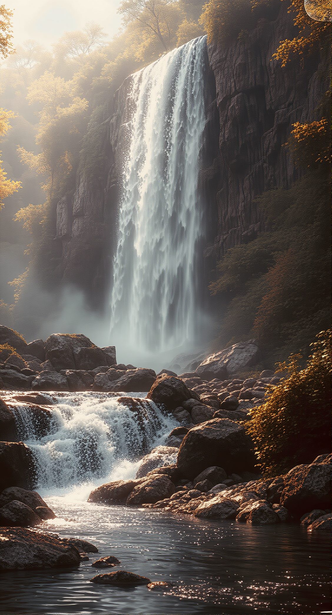 Golden hour waterfall, representing training that meets people where they are